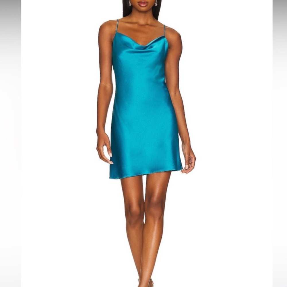 NWT Alice & Olivia Harmony Mini Dress in Ocean Blue